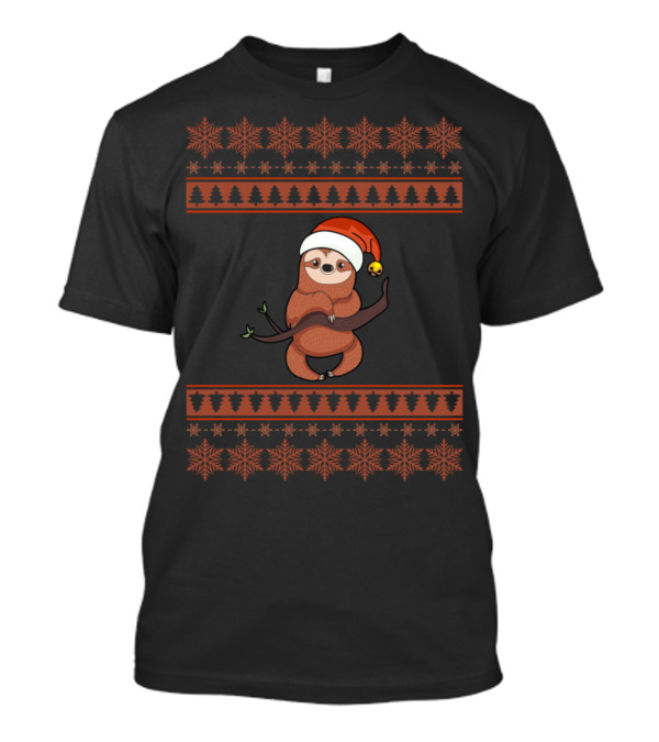 Funny Sloth Santa Christmas T-Shirt