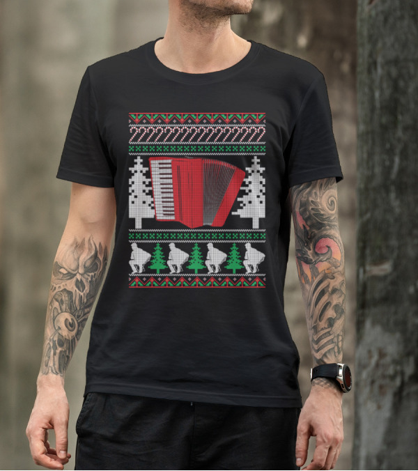 Accordion Ugly Christmas Band Festive T-Shirt