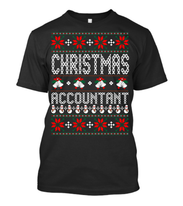 Christmas Accountant Snowman Bells Festive T-Shirt
