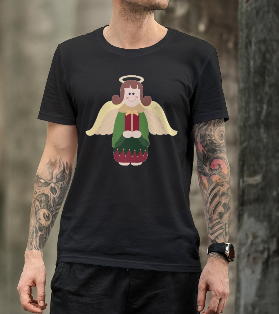 Angel Christmas Wings Halo Red Gift T-Shirt