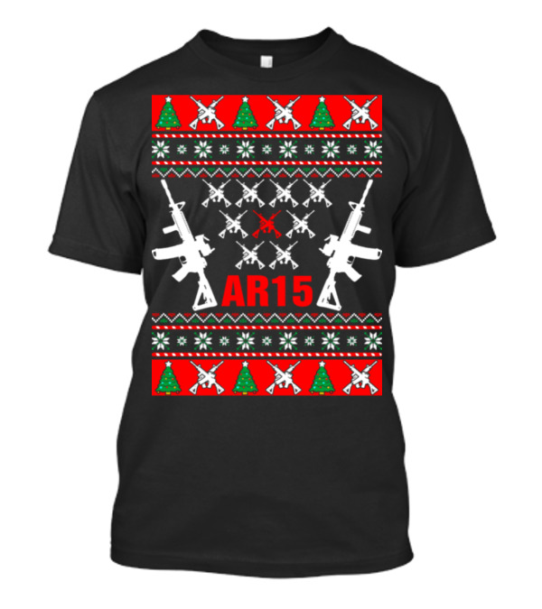 AR15 Ugly Christmas Sweater Rifle T-Shirt