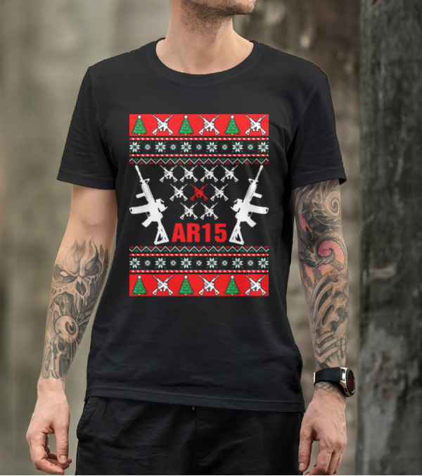 AR15 Ugly Christmas Sweater Rifle T-Shirt