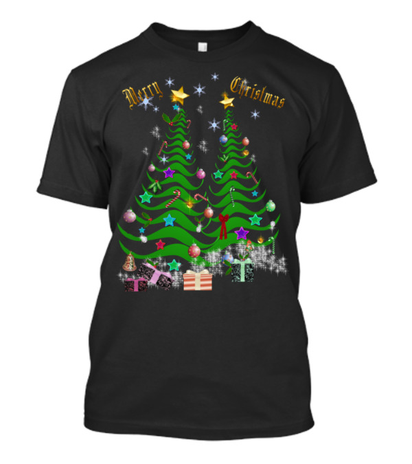Merry Christmas Tree Stars Presents And Decorations T-Shirt