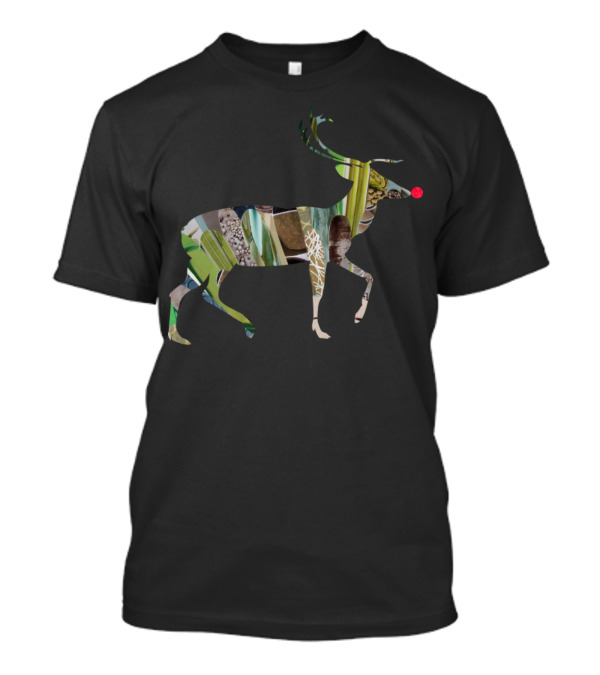 Artts Collage Rudolph Reindeer Greenz T-Shirt