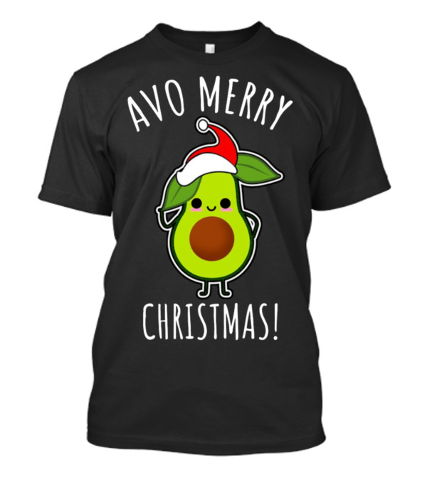 AVO Merry Christmas Avocado Santa Hat T-Shirt