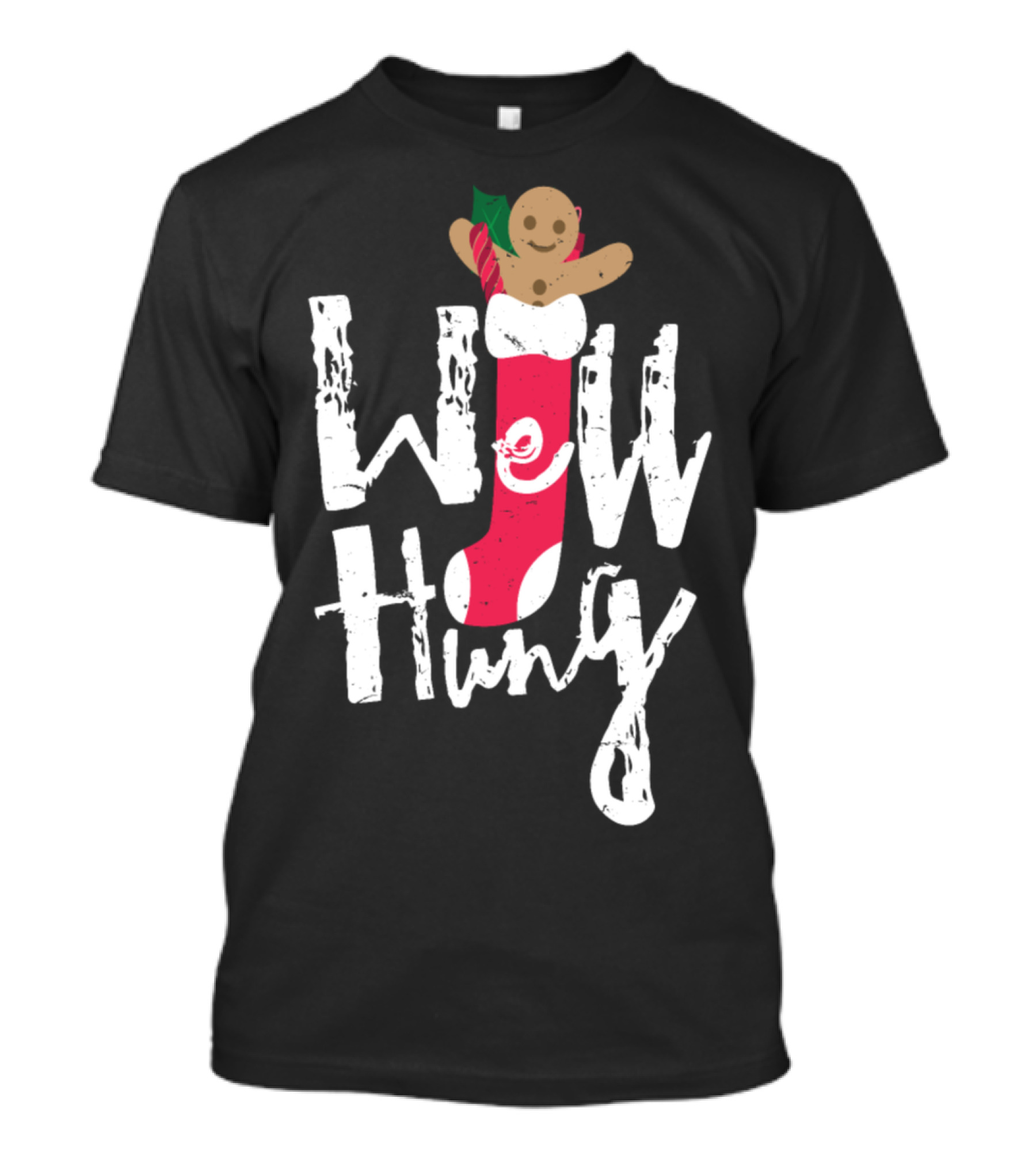 Funny Well Hung Christmas Stocking With Gingerbread Man T-Shirt