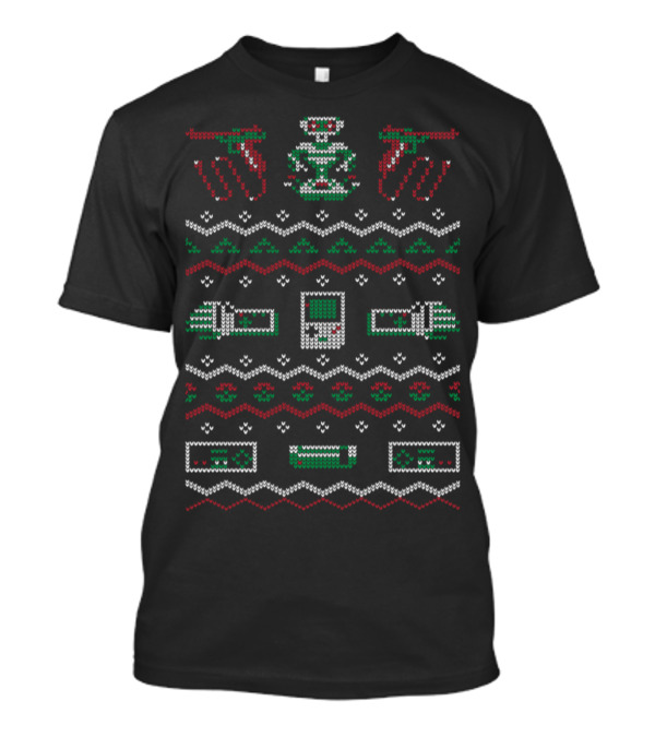 Retro Gaming Holiday Sweater Mushroom Console Controllers T-Shirt