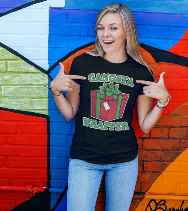 Gangsta Wrapper Christmas Holiday Party Gift Box T-Shirt