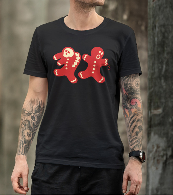 Gingerbread Man Zombie Cookie Horror Duo T-Shirt