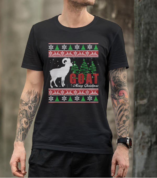 GOAT Merry Christmas Ugly T-Shirt