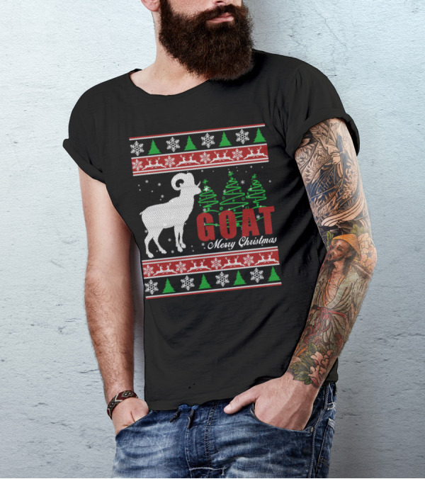 GOAT Merry Christmas Ugly T-Shirt