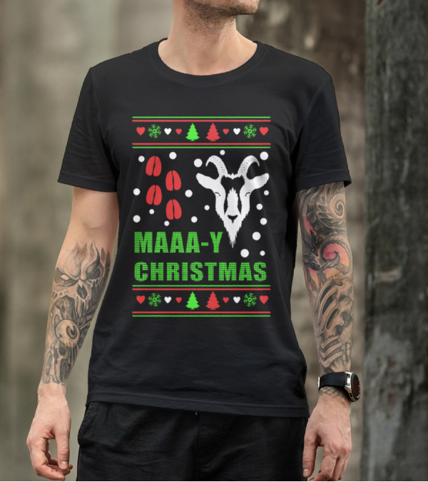 Maaa-y Christmas Goat Holiday T-Shirt