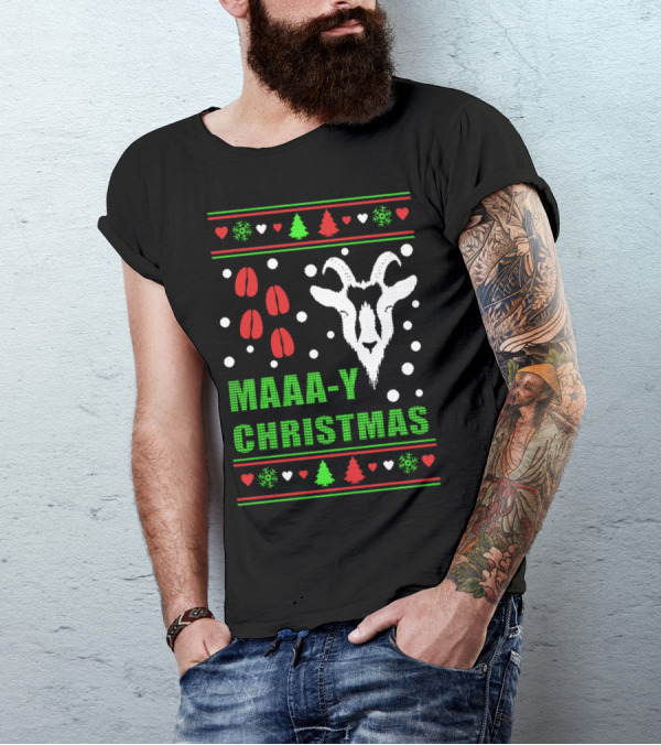 Maaa-y Christmas Goat Holiday T-Shirt