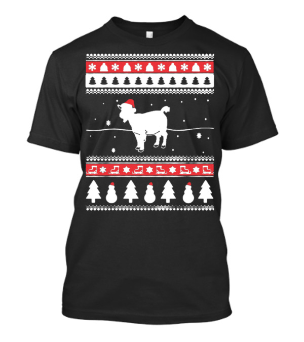 GOAT Ugly Christmas Sweater Santa Hat T-Shirt