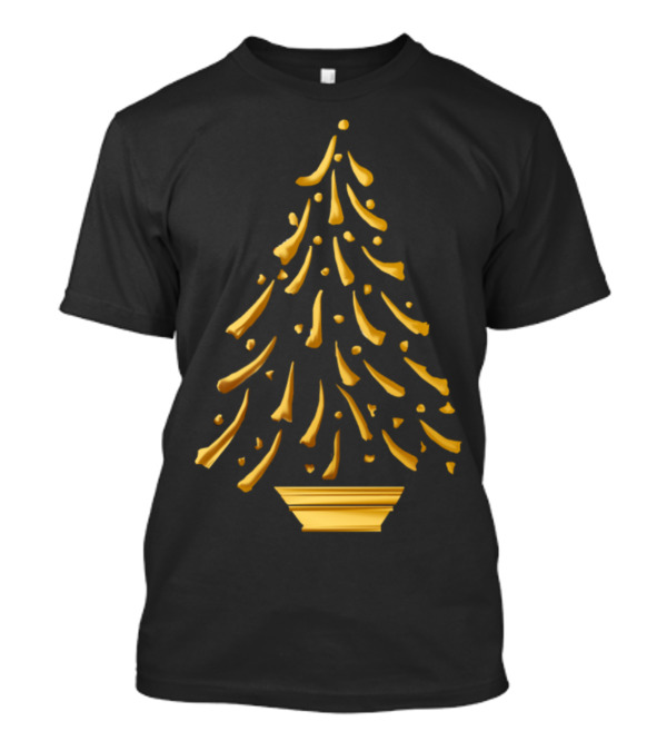 Gold Christmas Tree Holiday Decor T-Shirt