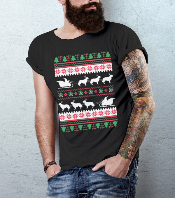 Golden Retriever Santa's Reindeer Christmas T-Shirt