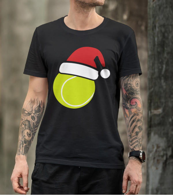 Christmas Tennis Ball Santa Hat T-Shirt