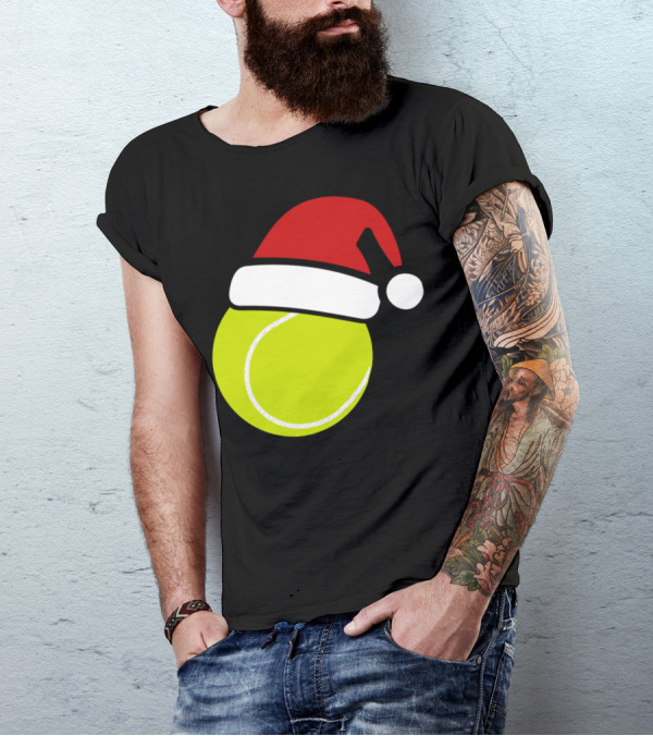 Christmas Tennis Ball Santa Hat T-Shirt