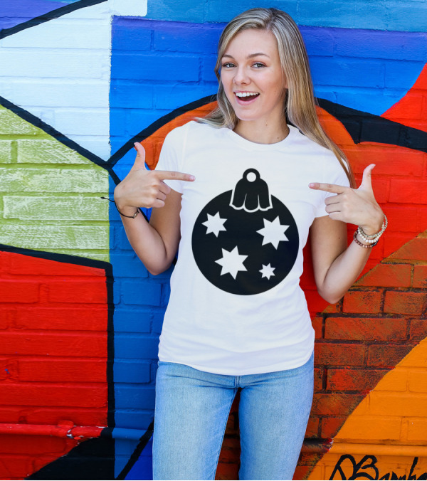 Christmas Tree Ornament Ball With Stars T-Shirt