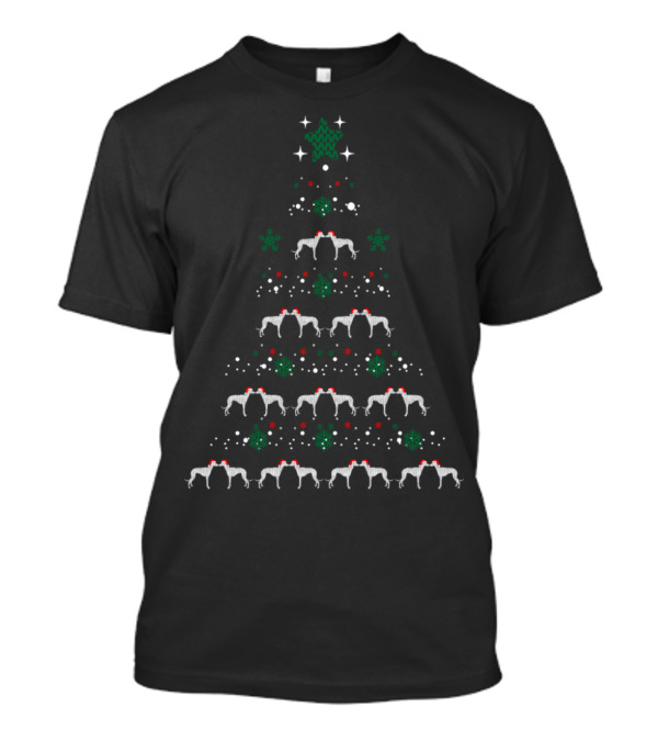 Christmas Tree Greyhound Dog Holiday T-Shirt