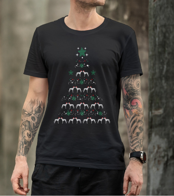 Christmas Tree Greyhound Dog Holiday T-Shirt