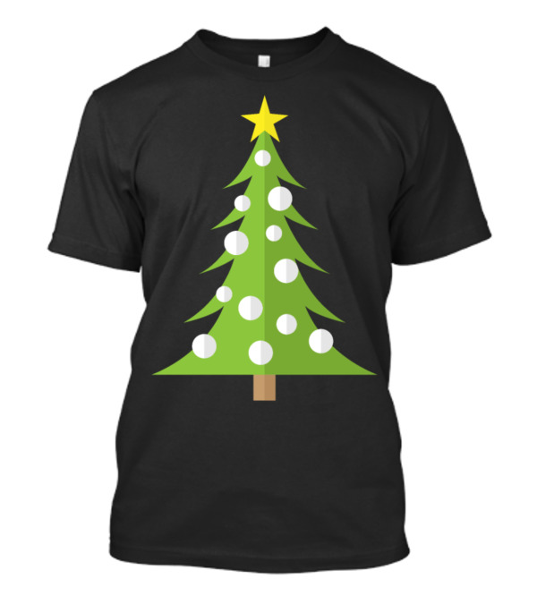 Christmas Tree With Snow Ornaments And Star T-Shirt