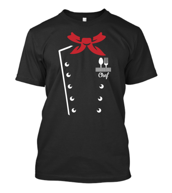 Chef Jacket With Red Bow And Utensils T-Shirt