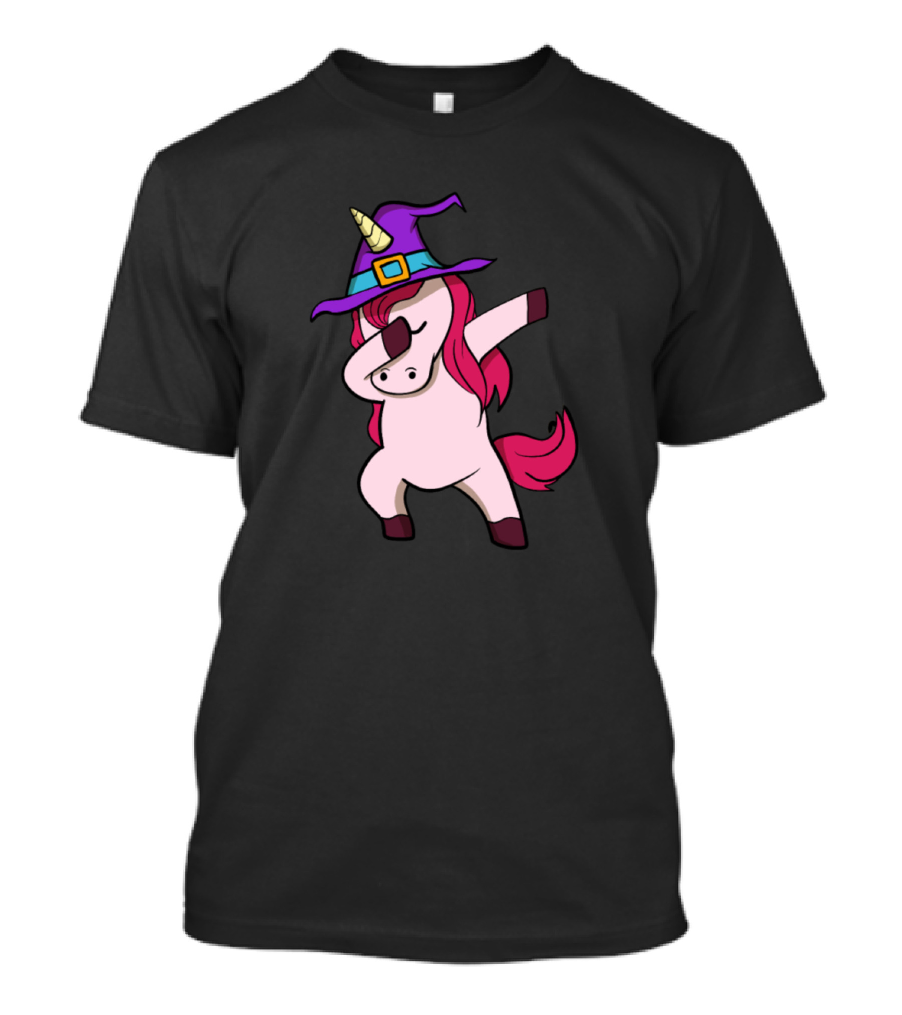 Unicorn Dabbing Witch Hat Halloween Animals T-Shirt