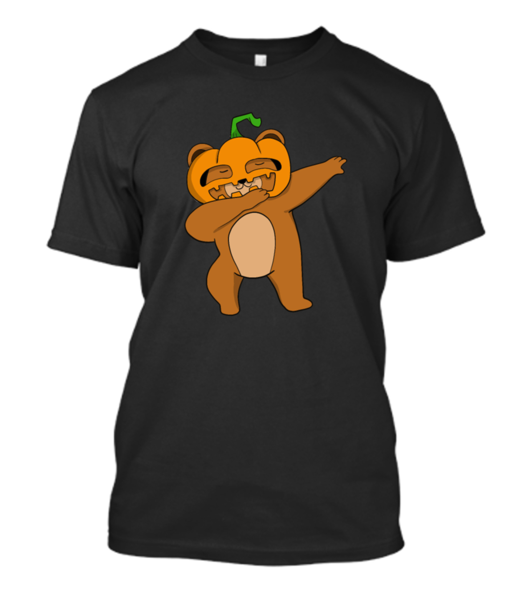 Pumpkin Head Dabbing Halloween Bear T-Shirt