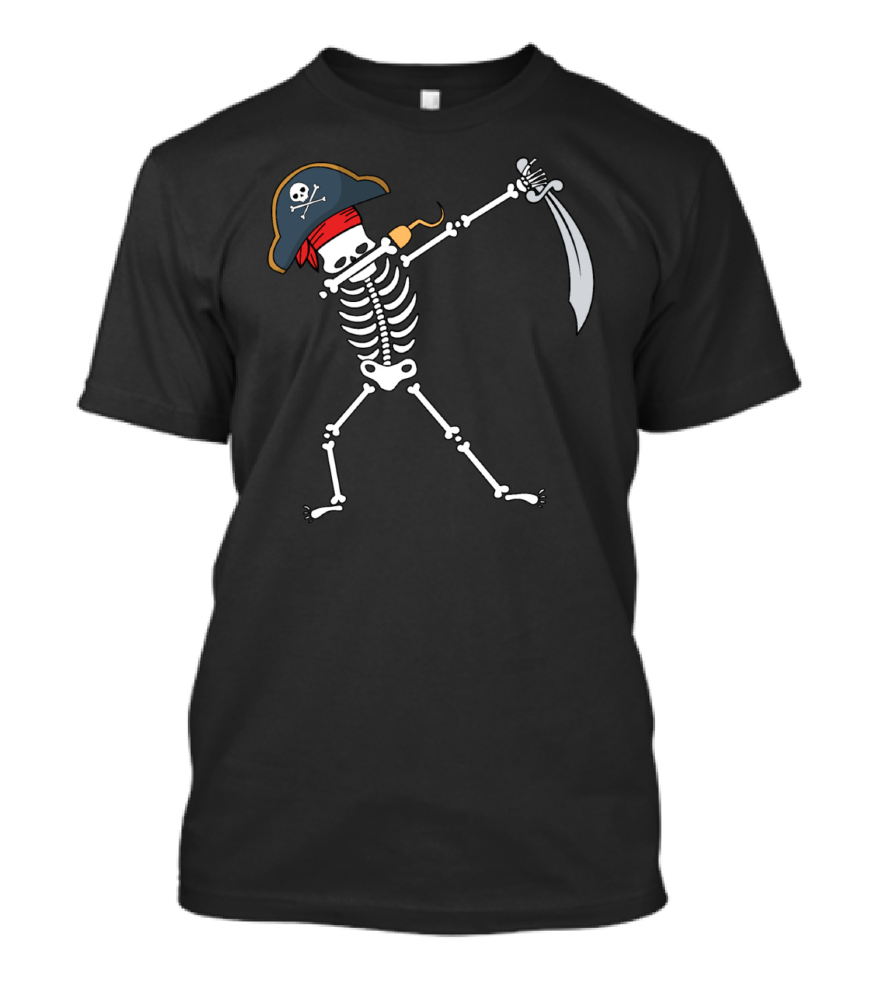Dabbing Skeleton Wearing Pirate Hat With Sword T-Shirt