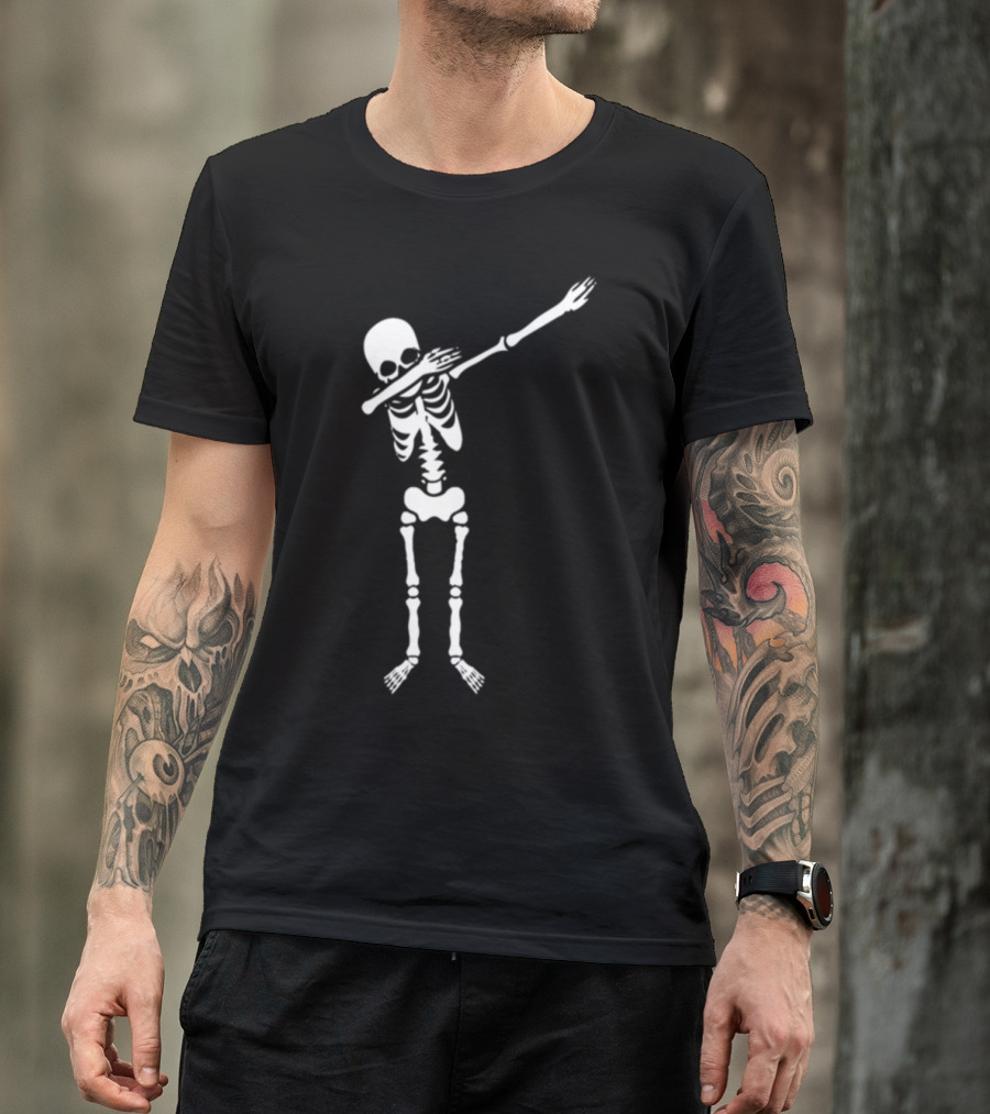 Dabbing Skeleton Halloween Dance Pose T-Shirt
