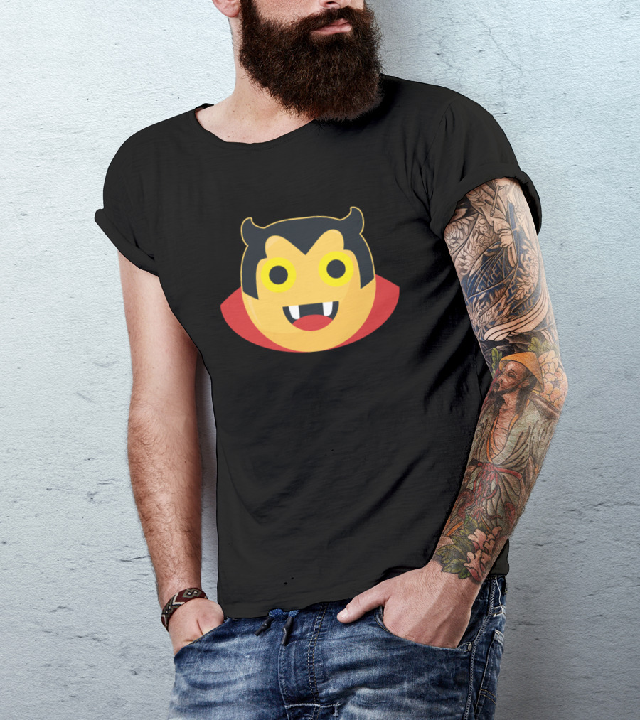Devil Halloween Vampire Cartoon Face T-Shirt