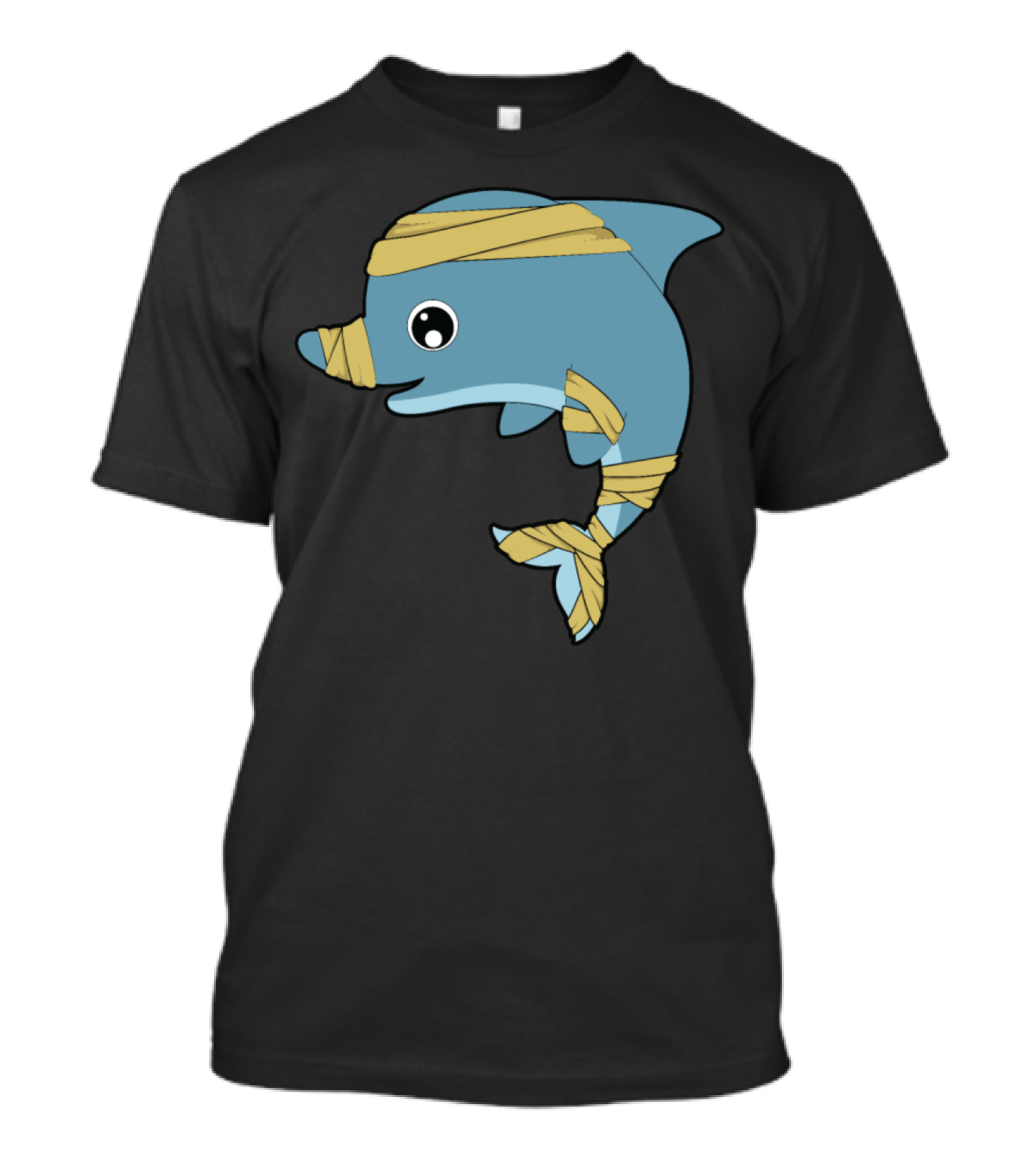 Dolphin Cute Animals Bandaged Cartoon T-Shirt