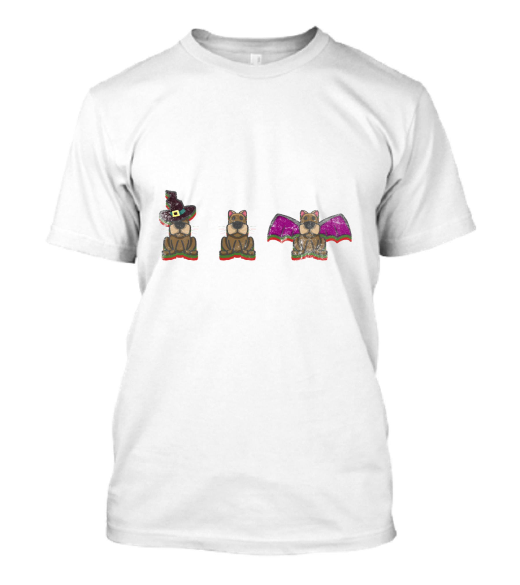 Dwarf Pinscher Witch Hat Wings Halloween Monster T-Shirt