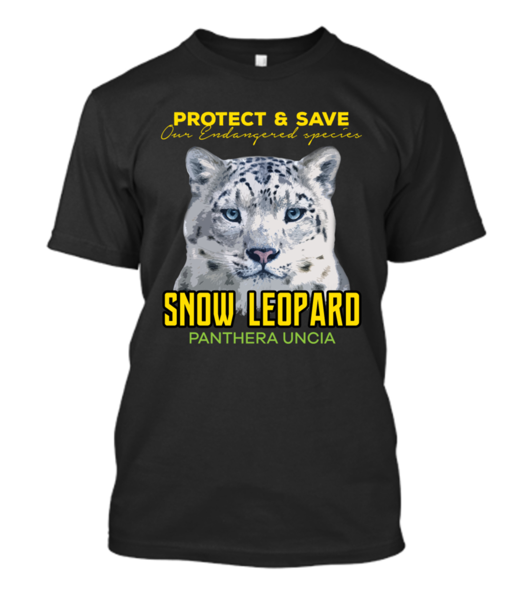Protect And Save Our Endangered Species Snow Leopard Panthera Uncia T-Shirt