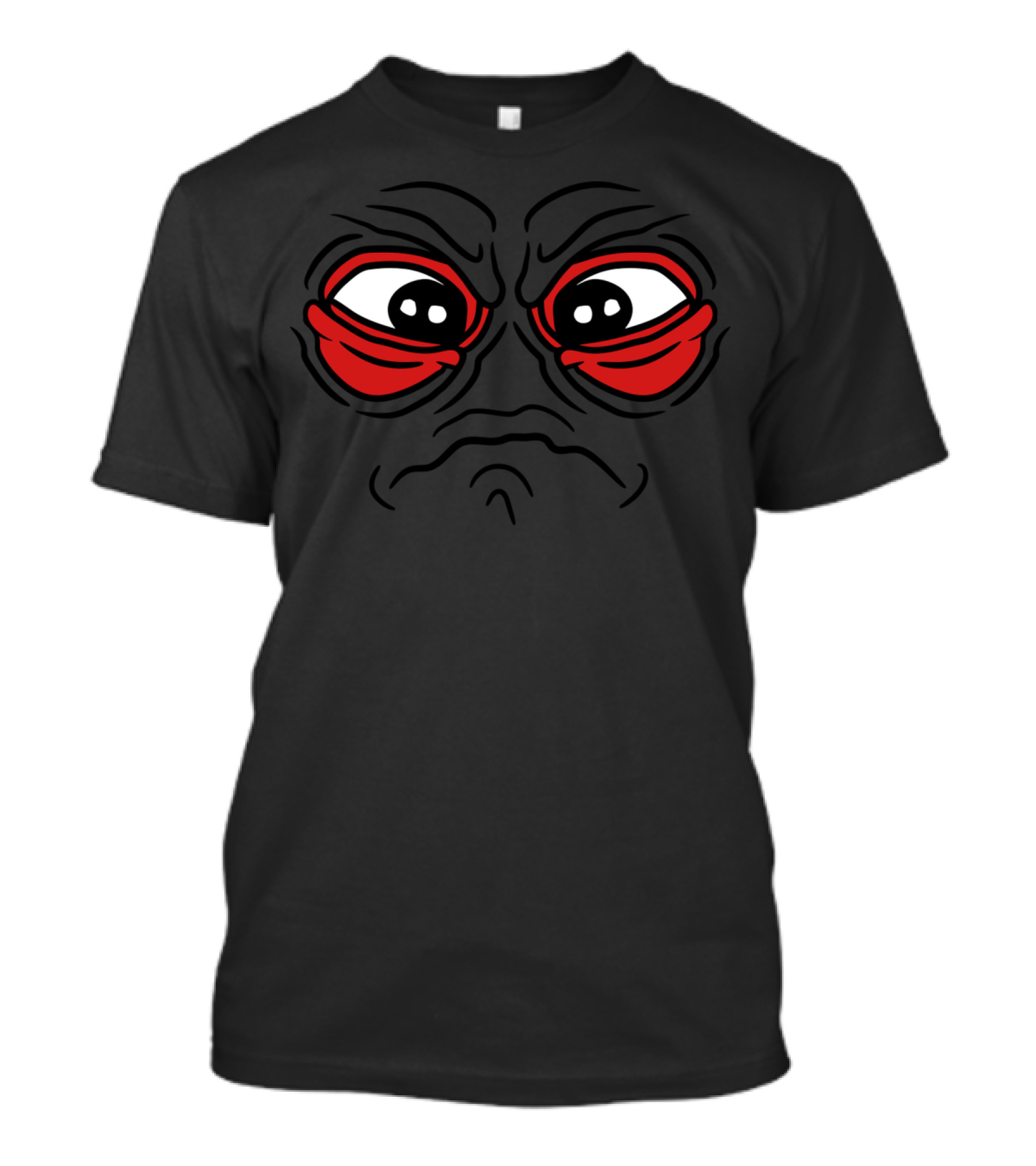 Sad Crying Feline Face With Unhappy Big Huge Eyes T-Shirt