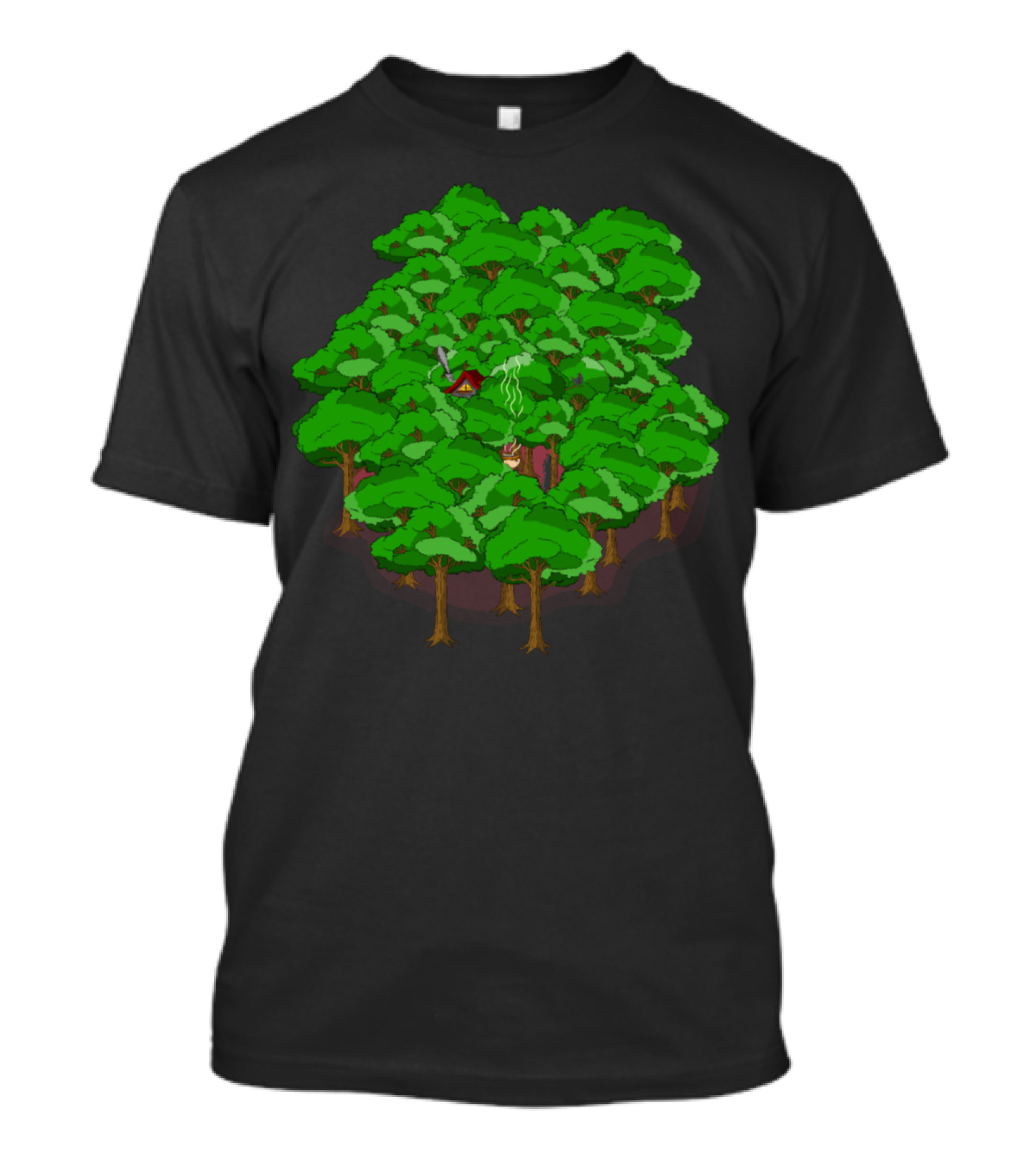 Find The Witch Amongst Enchanted Green Treetops In Dark Forest T-Shirt