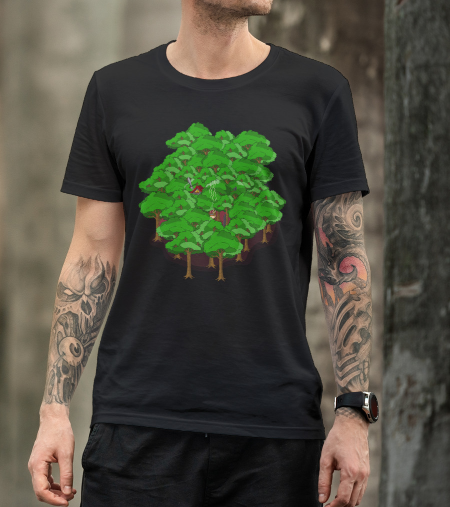 Find The Witch Amongst Enchanted Green Treetops In Dark Forest T-Shirt