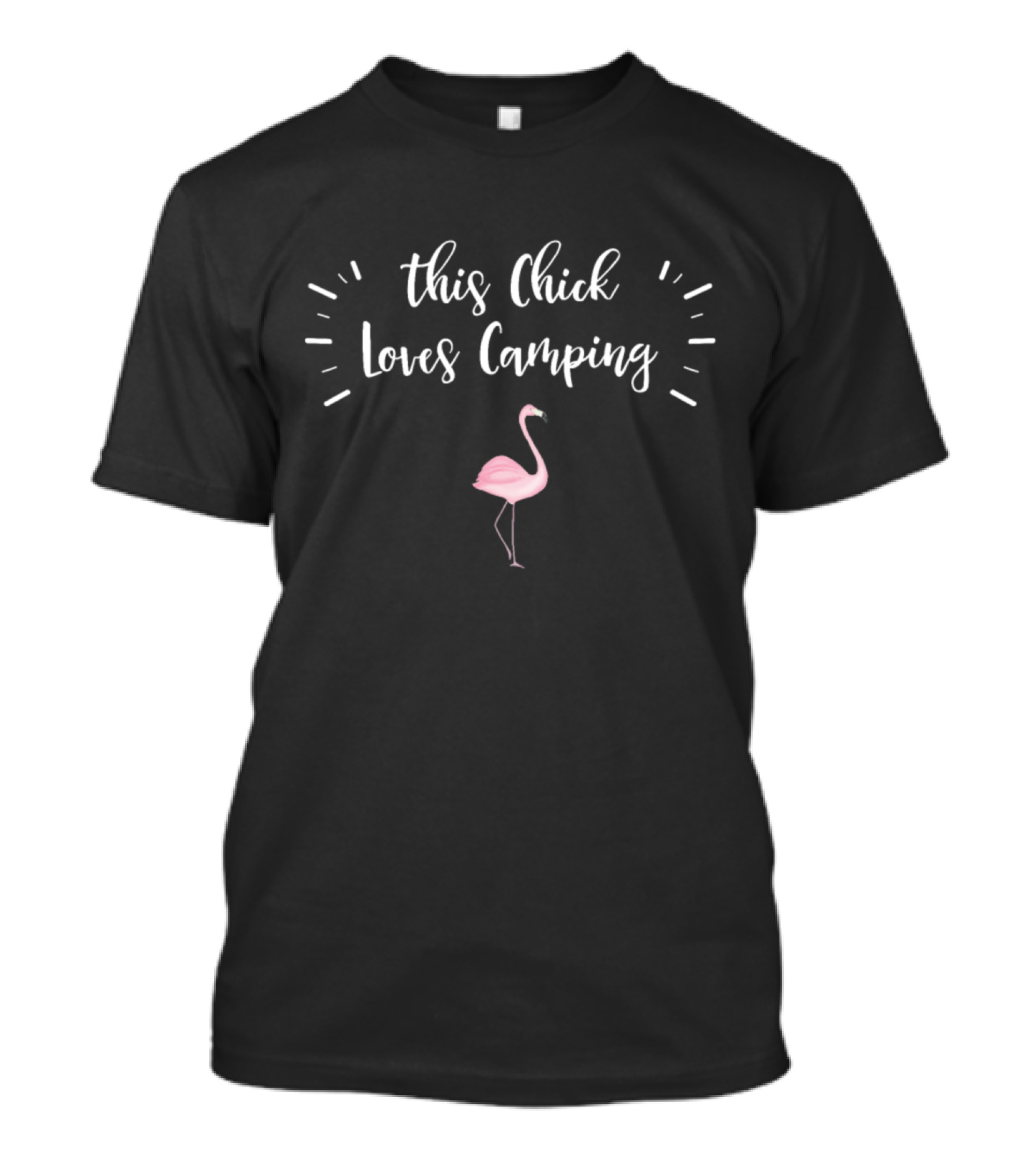 This Chick Loves Camping Flamingo T-Shirt