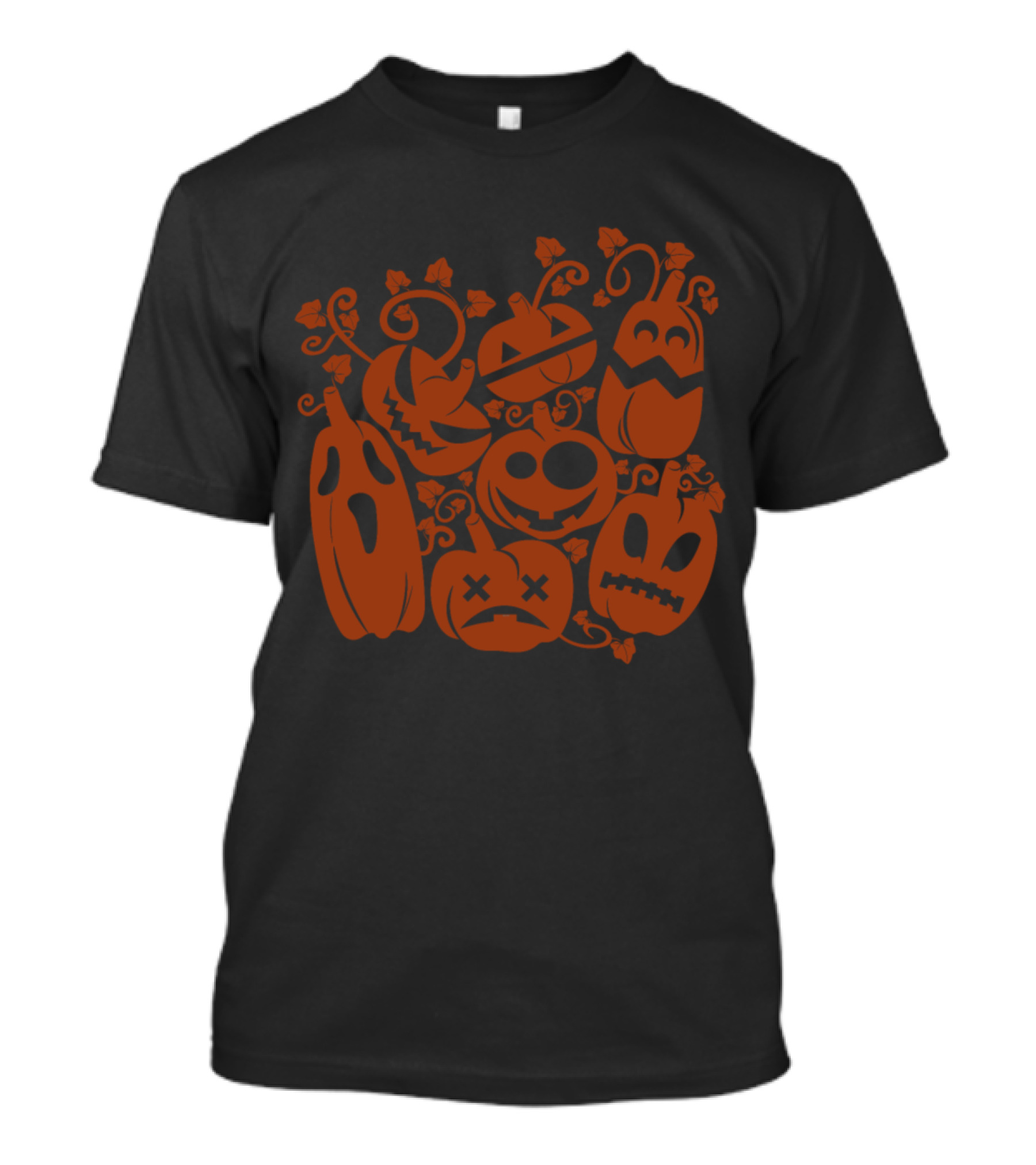 Funny Ugly Pumpkin Halloween Party Jack-O'-Lantern Faces T-Shirt