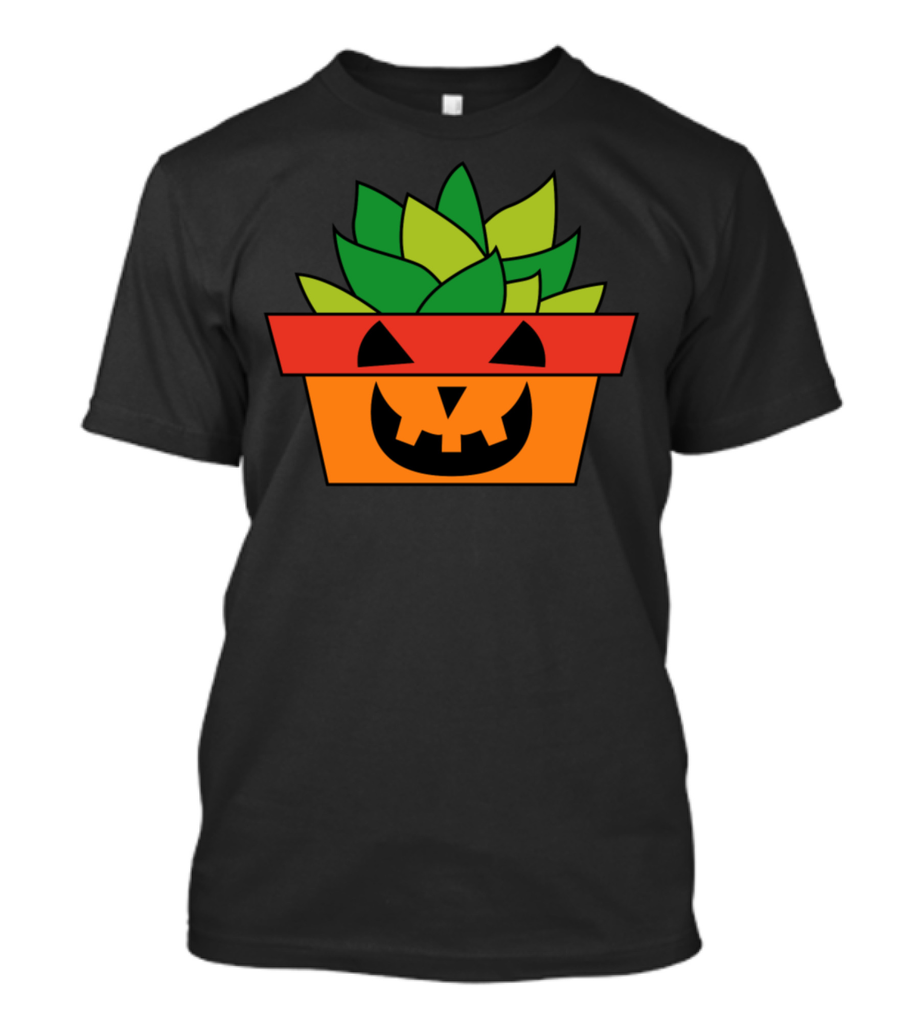 Halloween Cacti Succulent Plant In Jack-o'-Lantern Pot T-Shirt