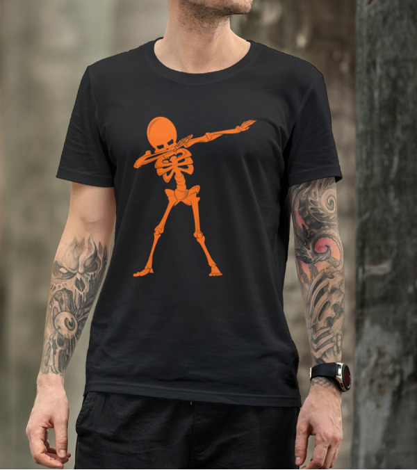 Halloween Skeleton Dab Funny Dancing Skeleton T-Shirt