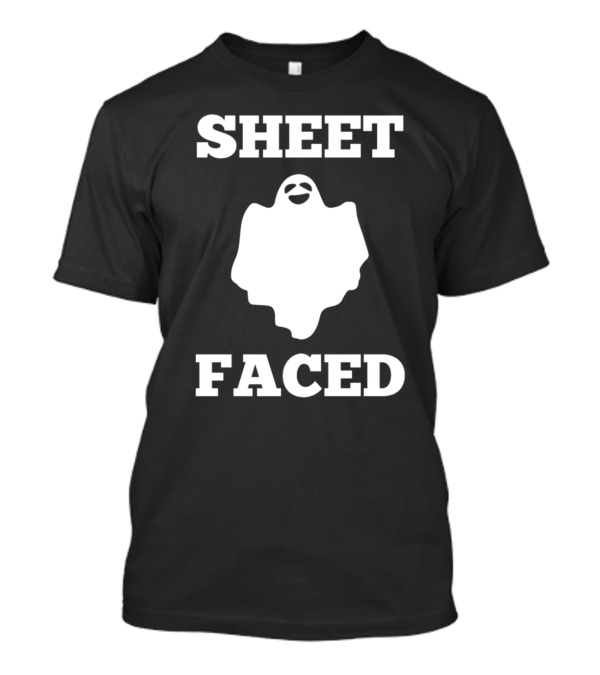 SHEET FACED Halloween Ghost Pun T-Shirt