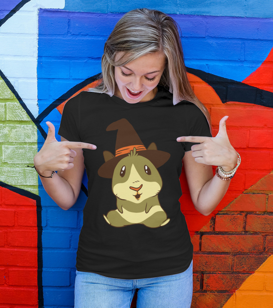 Halloween Witch Hat Guinea Pig T-Shirt