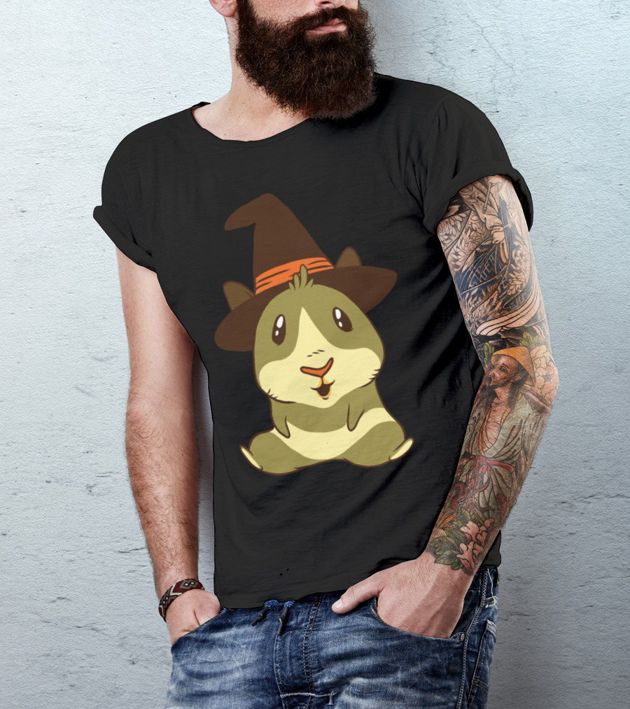 Halloween Witch Hat Guinea Pig T-Shirt