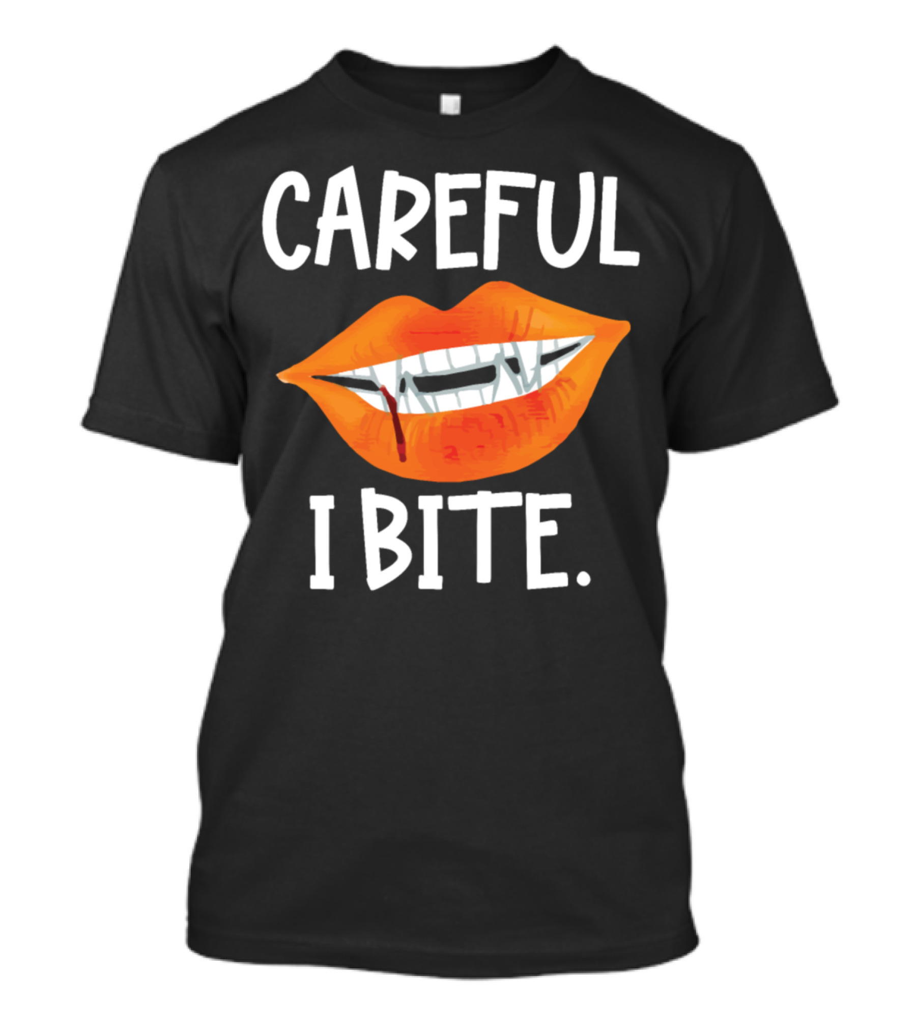 Careful I Bite Halloween Witch Lips T-Shirt