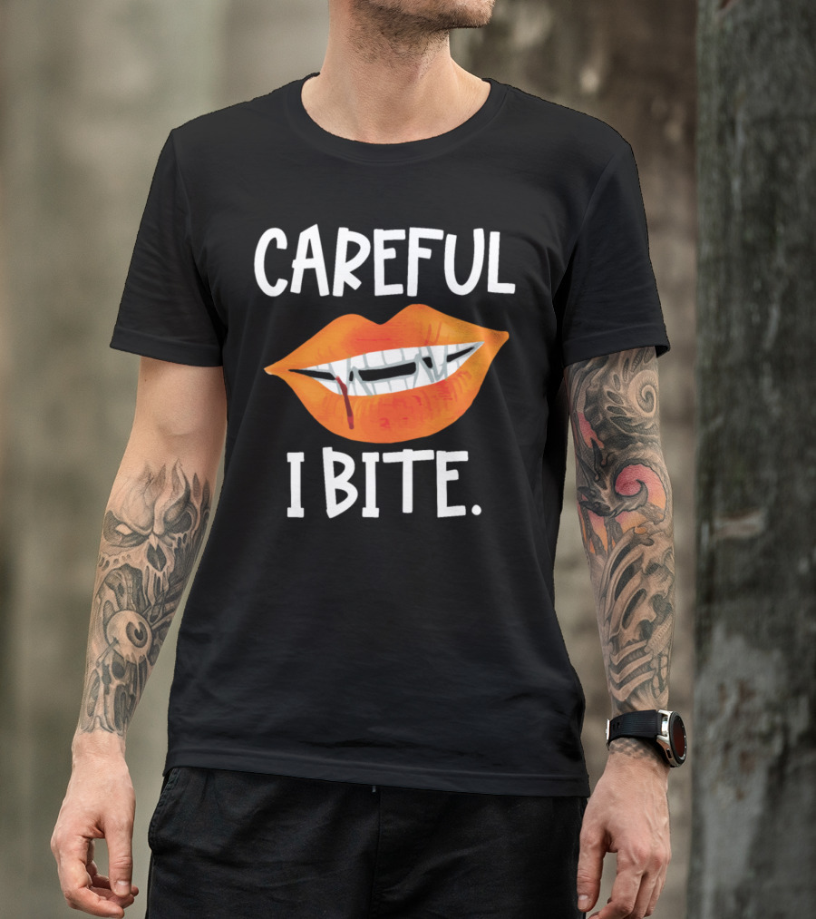 Careful I Bite Halloween Witch Lips T-Shirt