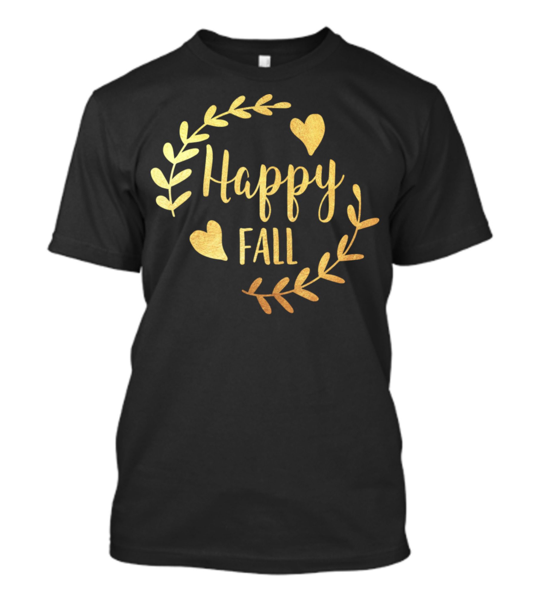 Happy Fall Thanksgiving Autumn Leaves Blessings Hearts T-Shirt