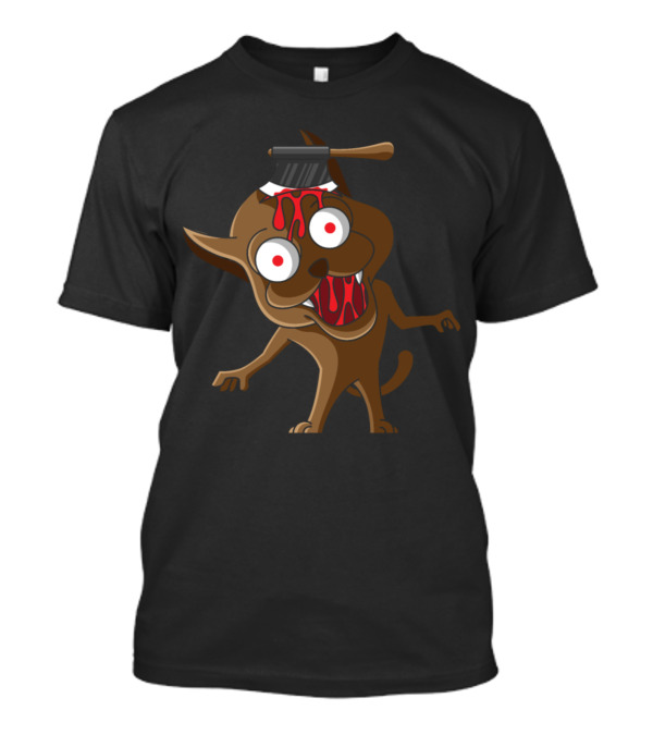 Horror Dog Brutal Blood Halloween Axe Horror T-Shirt