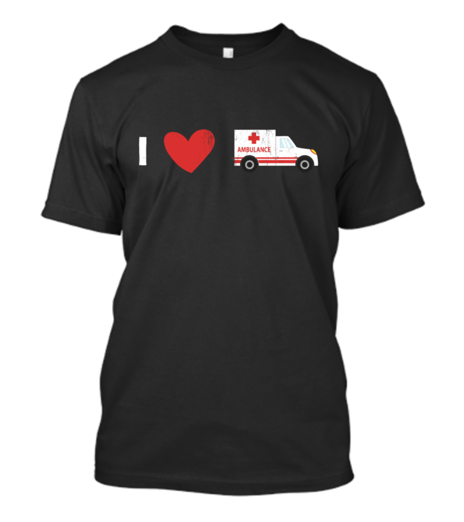 I HEART AMBULANCE Love Paramedic EMT T-Shirt